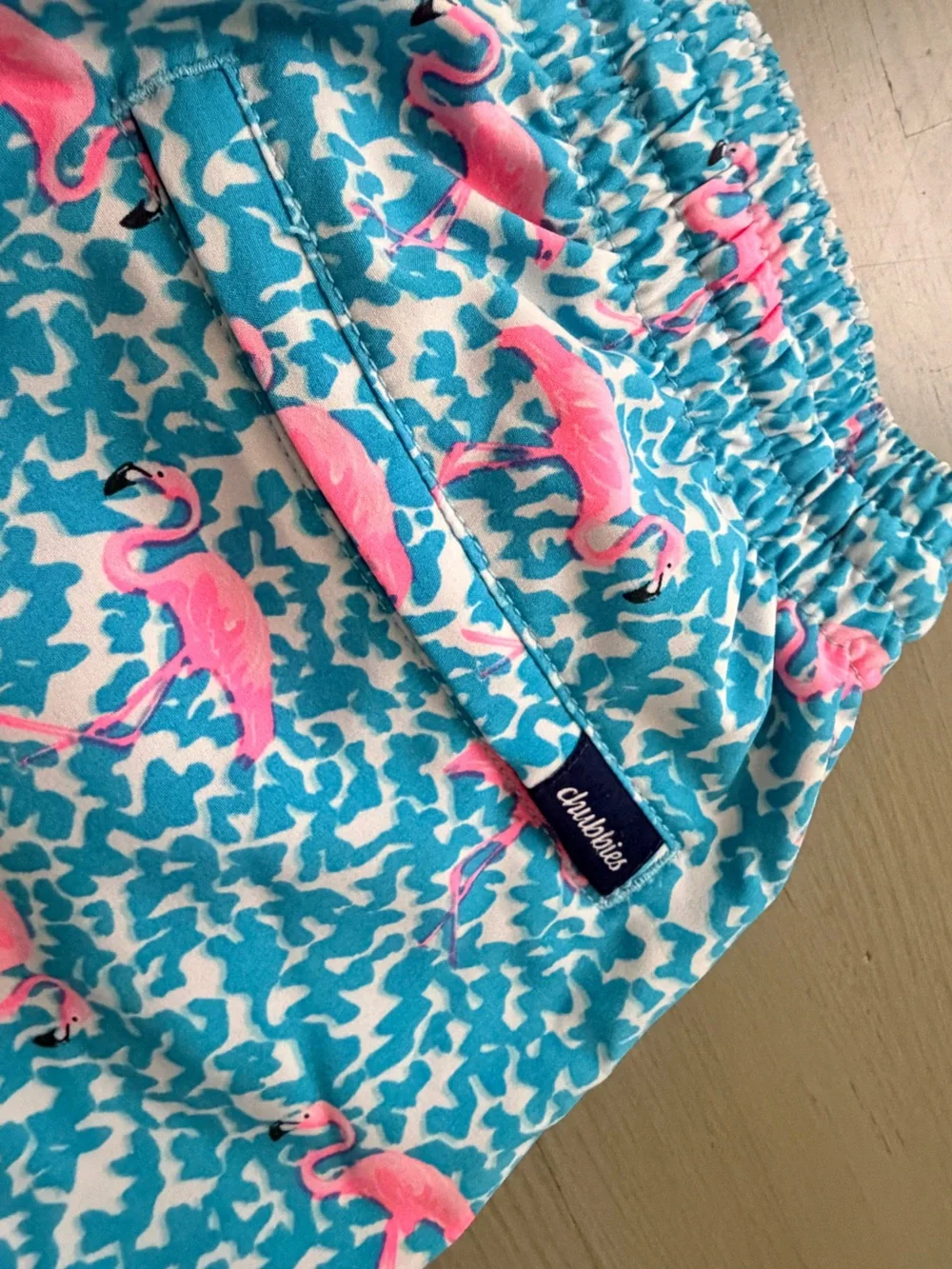 chubbies AXS Flamingo Pattern Swim trunks